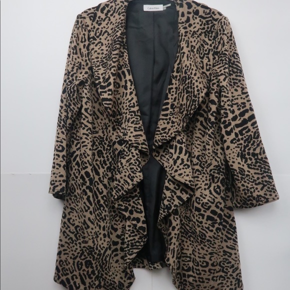 Calvin Klein Women’s Leopard Open Front Cardigan - Picture 3 of 10